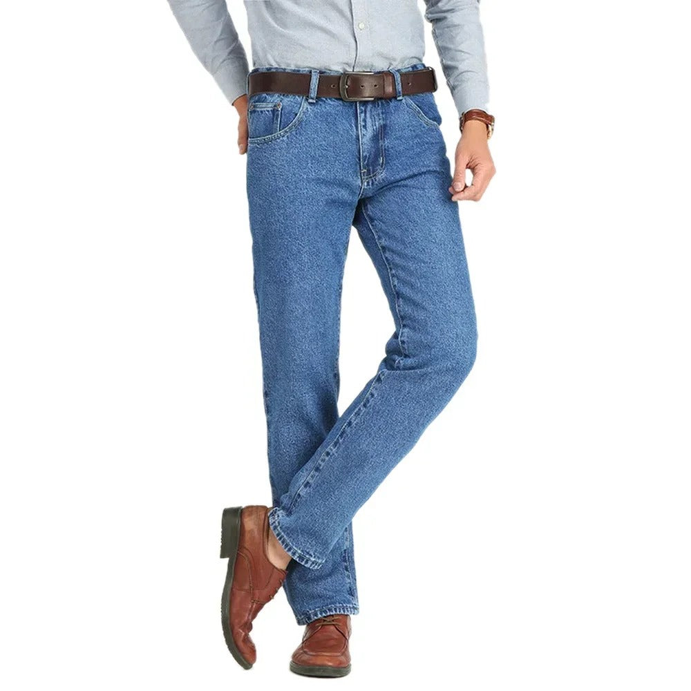 Men Business Jeans Classic Spring Autumn Stretch Brand