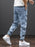 Spring Summer Black Blue Cargo Jeans Men Streetwear Denim Jogger Pants