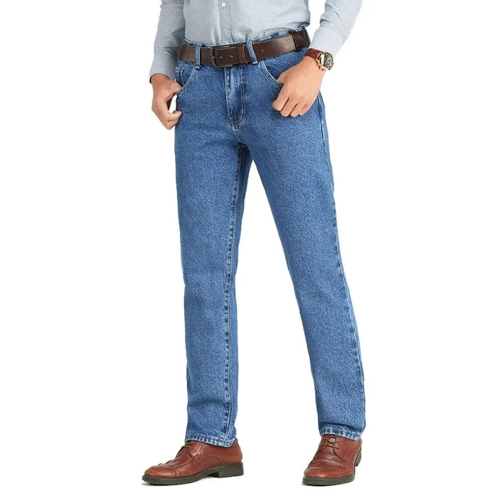 Men Business Jeans Classic Spring Autumn Stretch Brand