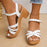 Women's Braided High Heels Sandals Chunky Platform Gladiator Sandals Woman Ankle Straps Vacation Casual Beach Shoes