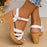 Women's Braided High Heels Sandals Chunky Platform Gladiator Sandals Woman Ankle Straps Vacation Casual Beach Shoes